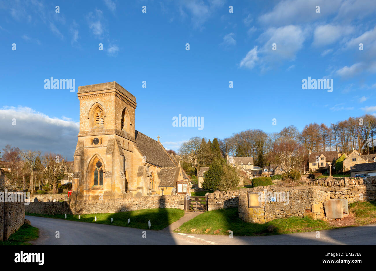 The pretty Cotswold church at Snowshill, Gloucestershire, England. Stock Photo