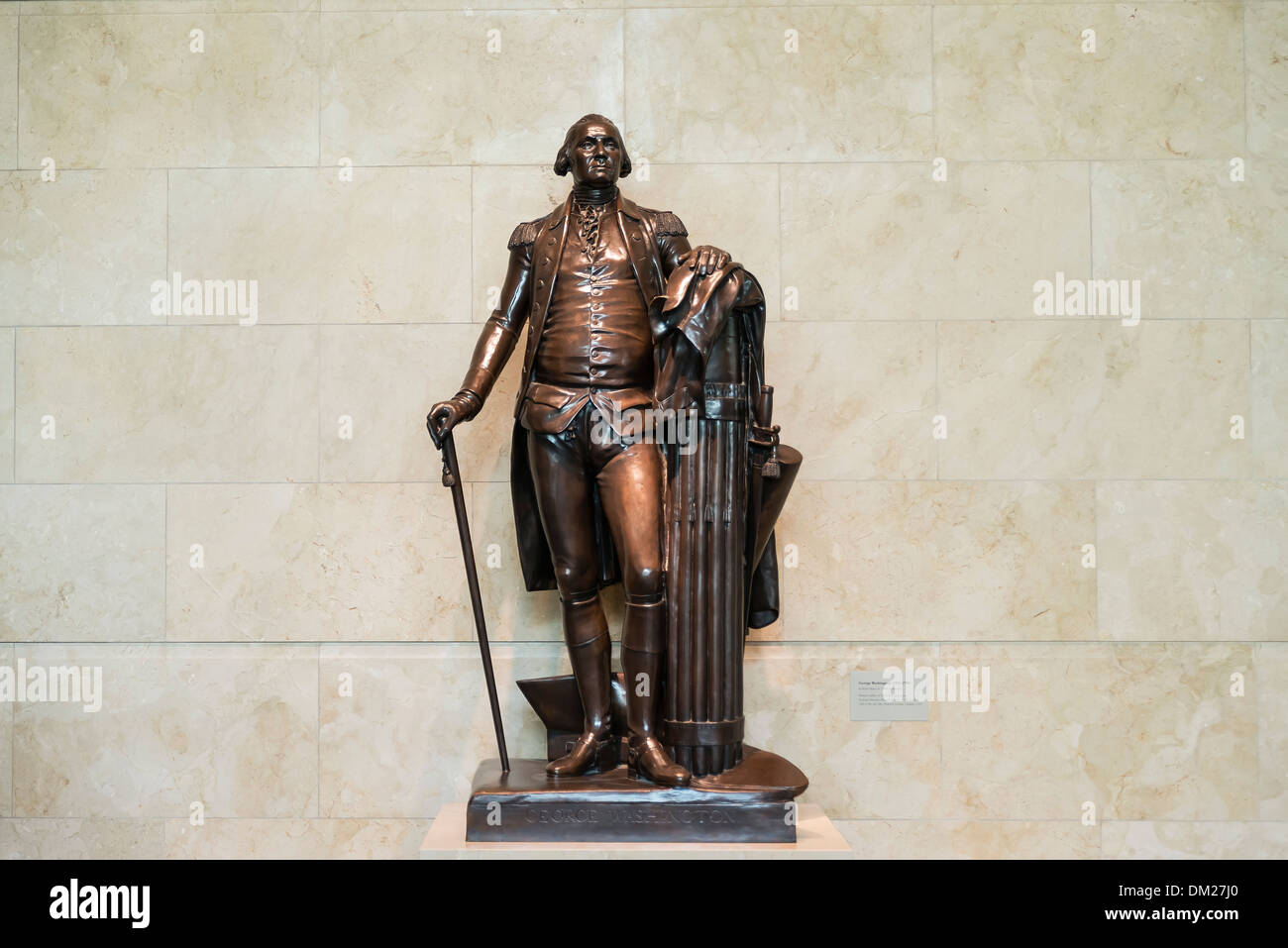Bronze sculpture of Washington at visitors center at Mt Vernon