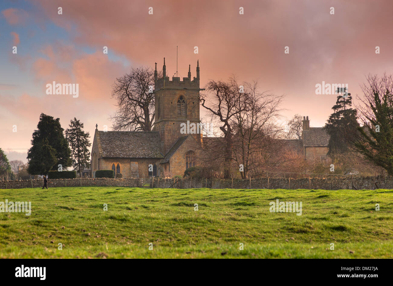 The old church at Willersey, Gloucestershire, England. Stock Photo