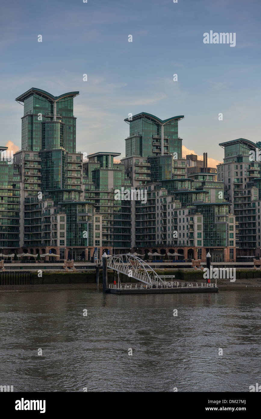 St George Wharf from Vauxhall Bridge Stock Photo