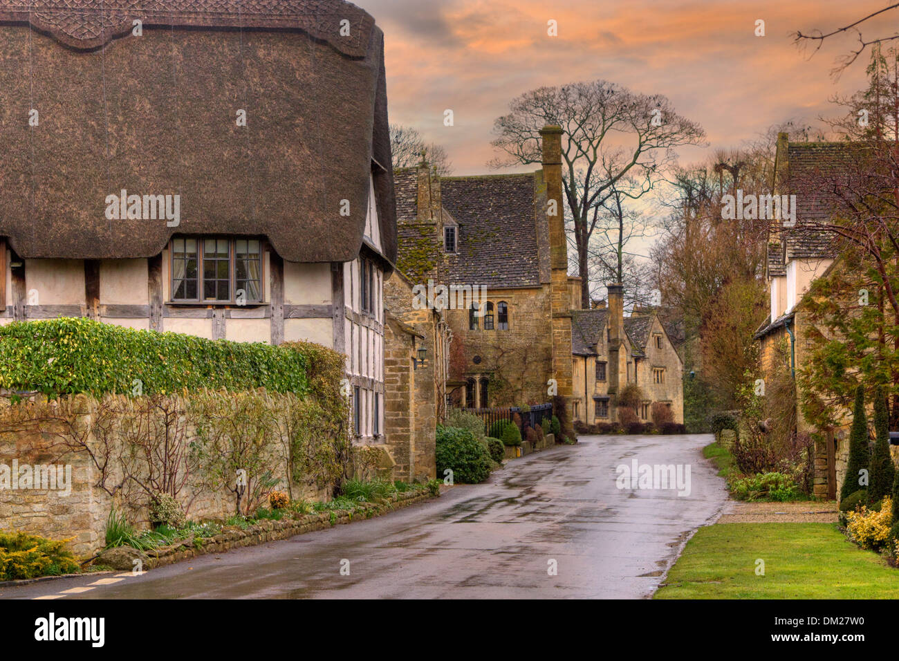 Pretty architecture at Stanton, Gloucestershire, England. Stock Photo