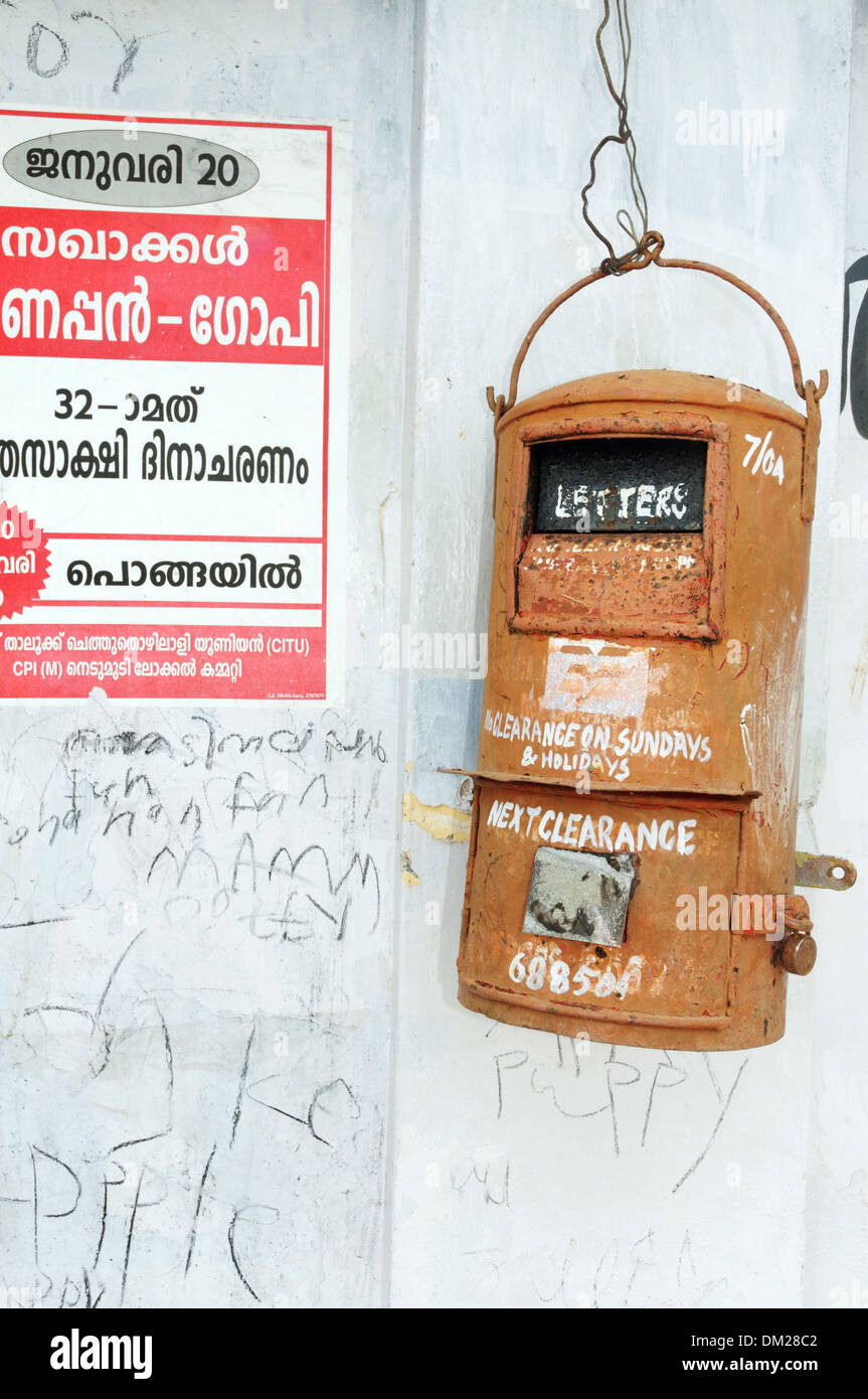 An old rusty post box in India Stock Photo
