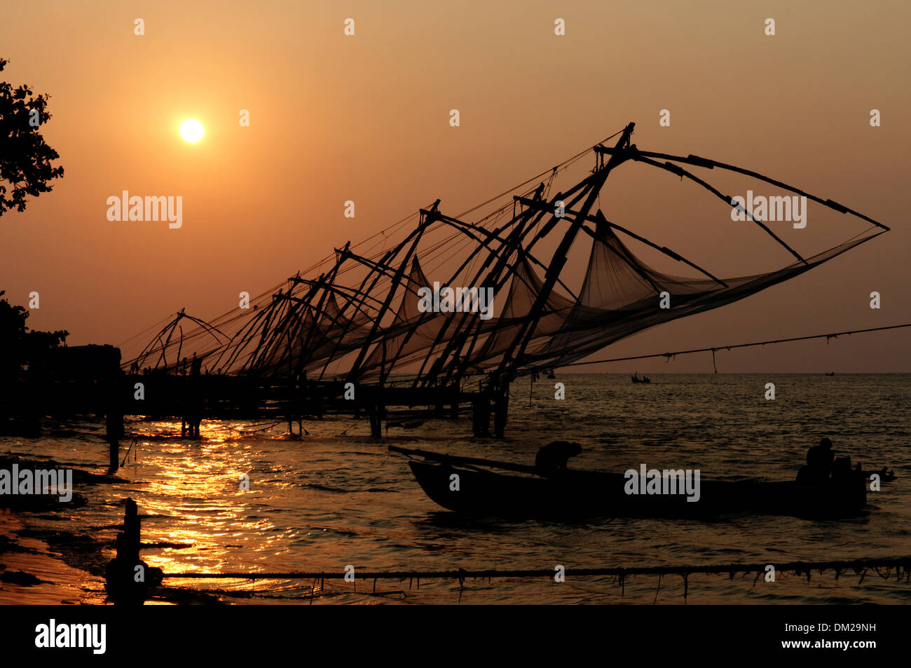 The famous Chinese fishing nets at Kochin in India Stock Photo Alamy