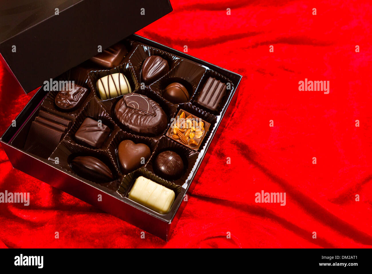 Gourmet chocolates in a square box Stock Photo Alamy