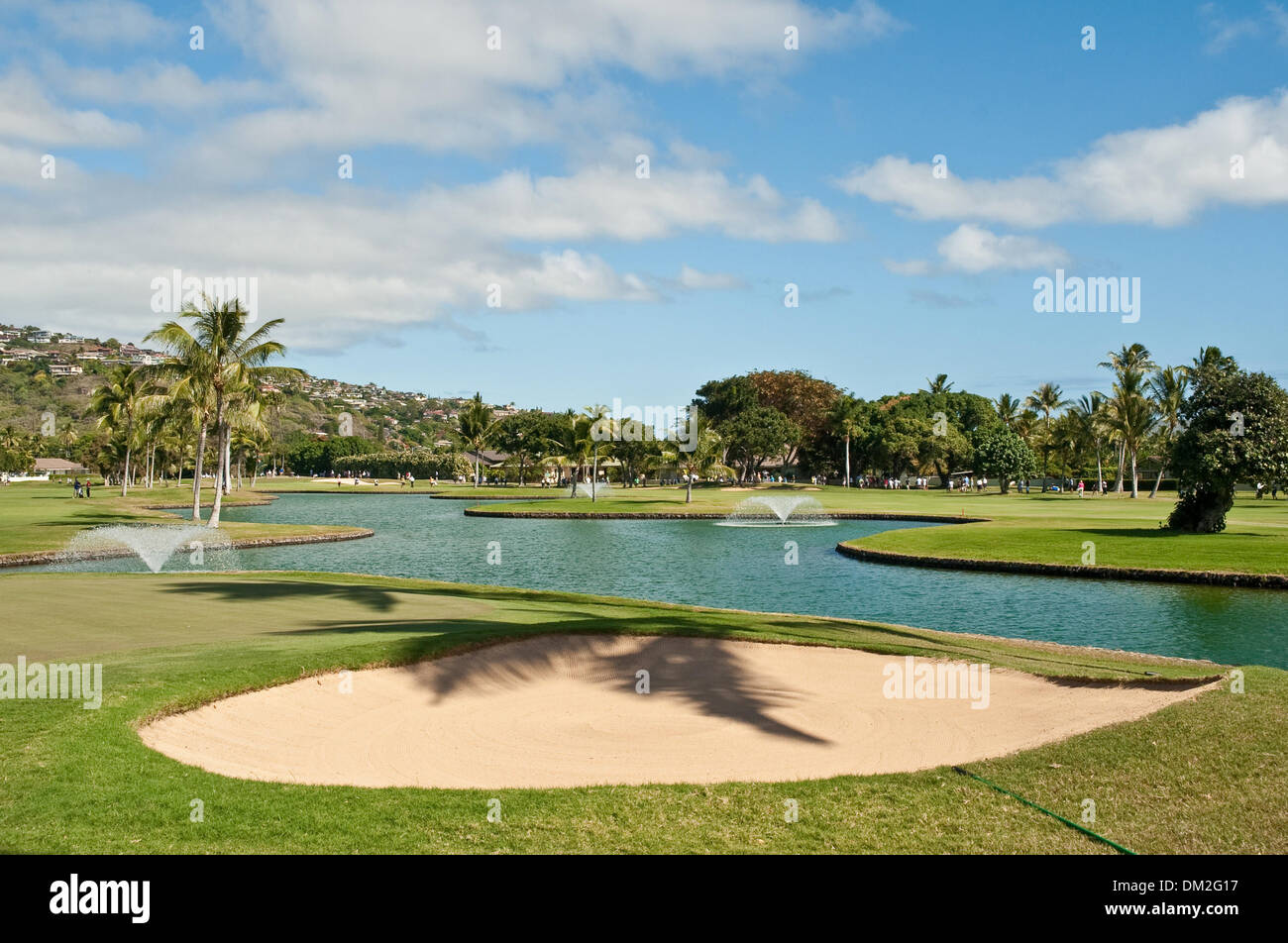 Scenic view off the 3rd hole at Waialae Country Club. The third round of the Sony Open In Hawaii
