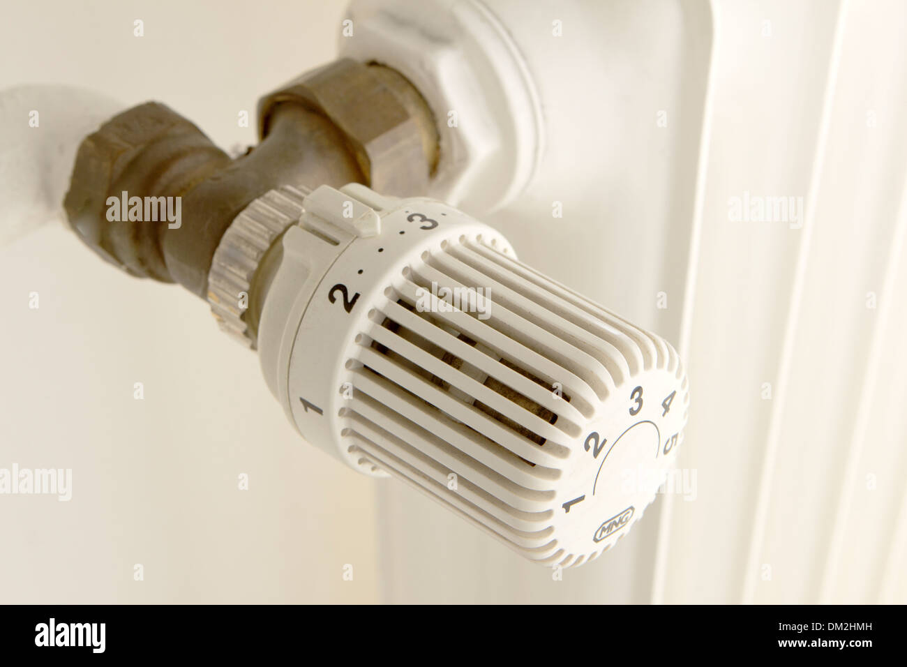 heating element on a wall to adjust Stock Photo