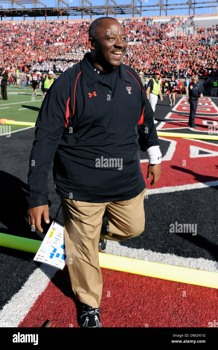 Texas Tech defensive coordinator Ruffin McNeill celebrates his teams ...
