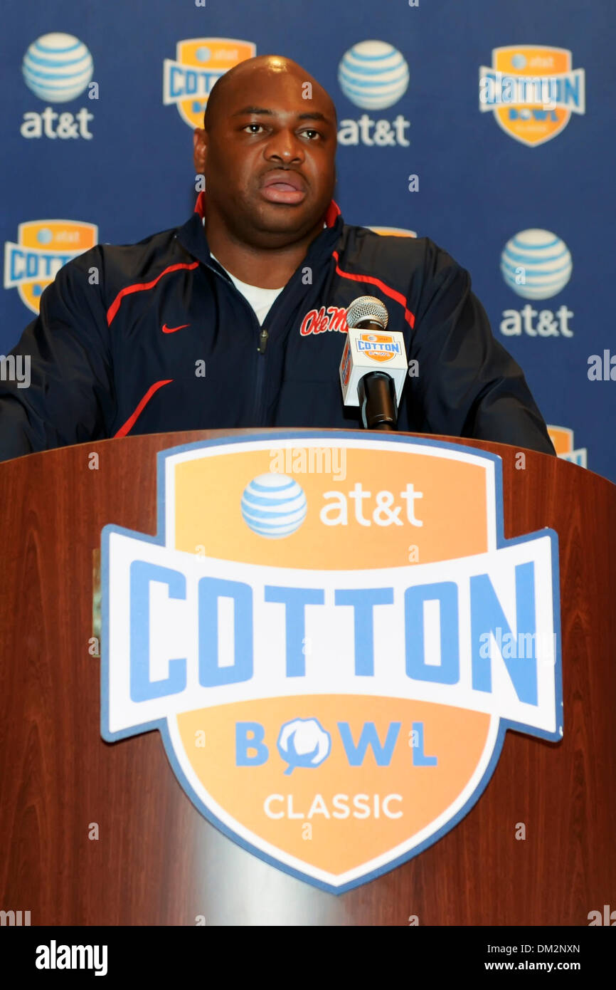 Ole Miss's DT Jerrell Powe during the Cotton Bowl press conference. (Credit  Image: © Steven Leija/Southcreek Global/ZUMApress.com Stock Photo - Alamy