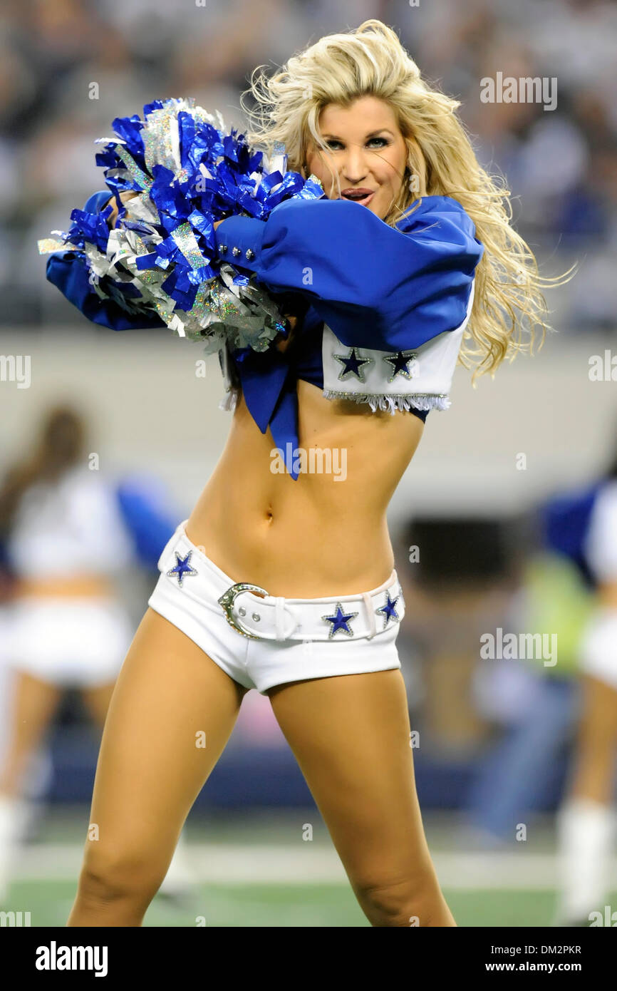 Dallas Cowboy cheerleaders performing in the NFL football game between the  Philadelphia Eagles and Dallas Cowboys at Cowboys Stadium in Arlington,  Texas. Cowboys win the NFC East by defeating the Eagles, 24-0. (