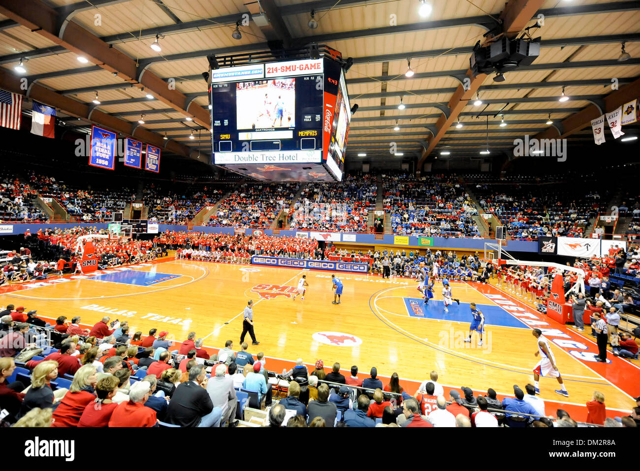 The Memphis Tigers take on the SMU Mustangs at Moody Coliseum in Stock