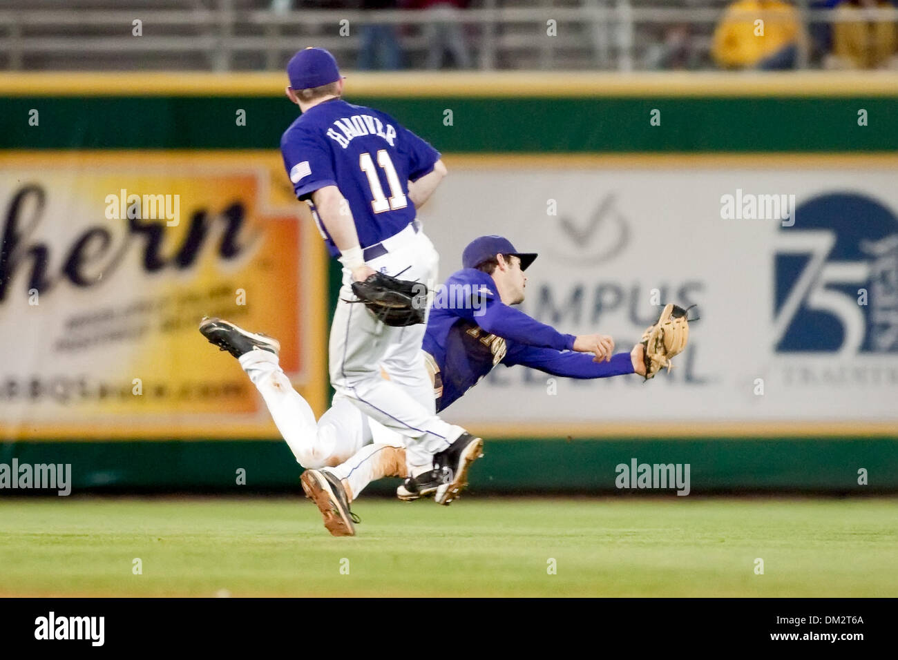 William & Mary at LSU; LSU infielder Austin Nola (36) is tagged out at  third base by Ryan Williams; LSU won the game 7-4; Alex Box Stadium, Baton  Rouge; LA. (Credit Image: © John Korduner/Southcreek Global/ZUMApress.com  Stock Photo - Alamy