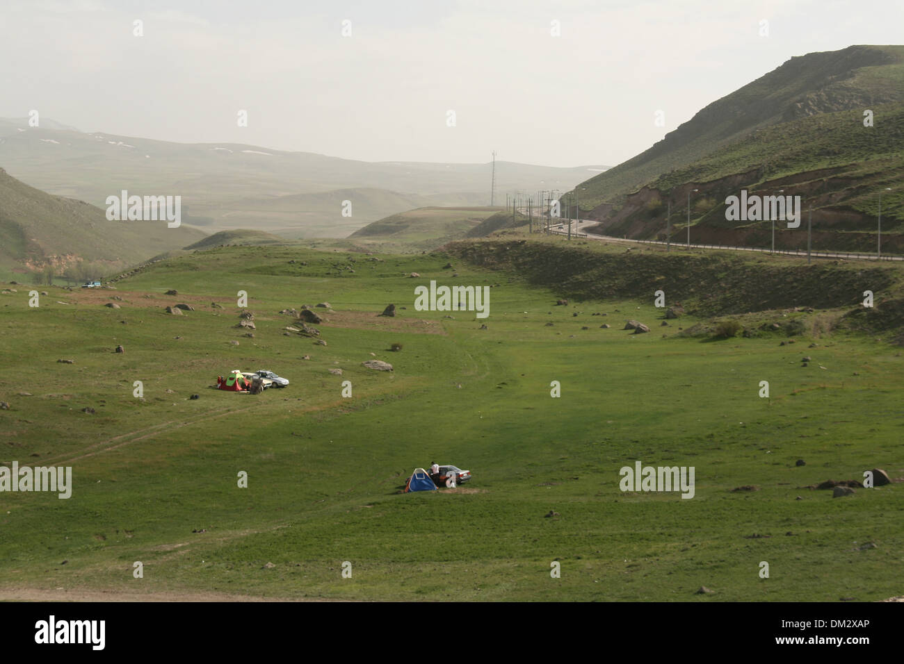 Road and Plain.between Sarab and Ardabil,Azarbaijan(Azerbaijan),Iran