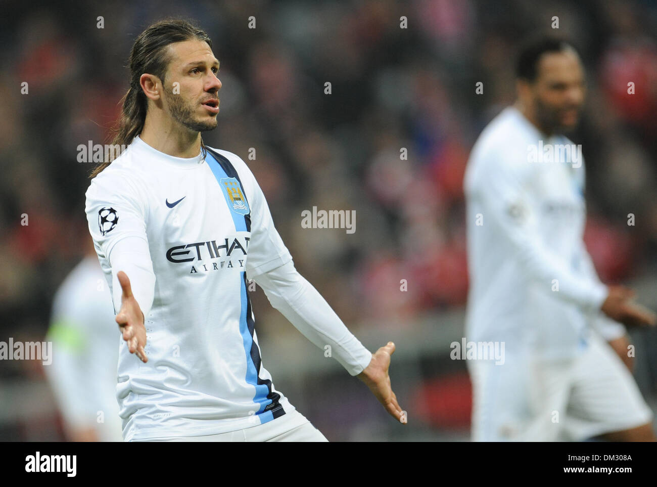 Munich, Germany. 10th Dec, 2013. Manchester's Martin Demichelis during the Champions League match between FC Bayern Munich and Manchester City at Allianz Arena in Munich, Germany, 10 December 2013. The match ended 2-3 for Manchester City. Photo: Andreas Gebert/dpa/Alamy Live News Stock Photo