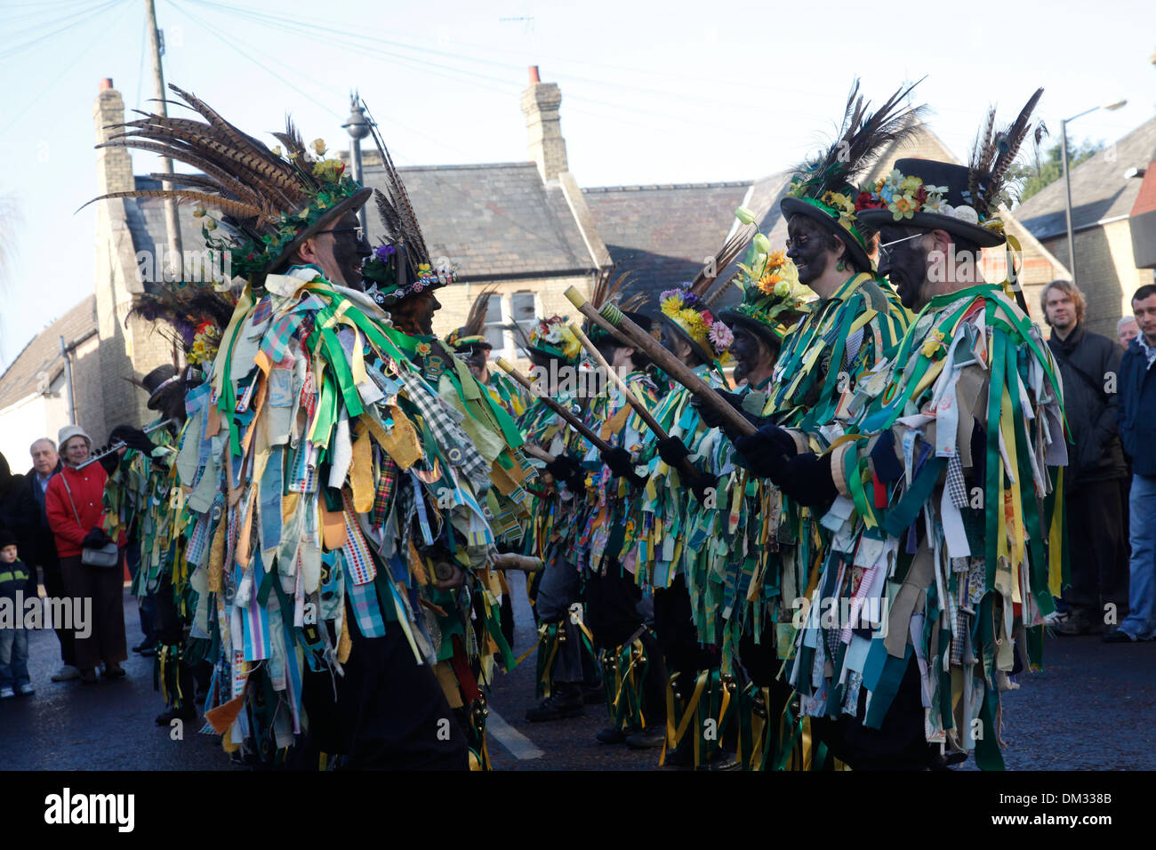 The Bourne Borderers Morris Men perform at the Whittlesey Straw Bear ...