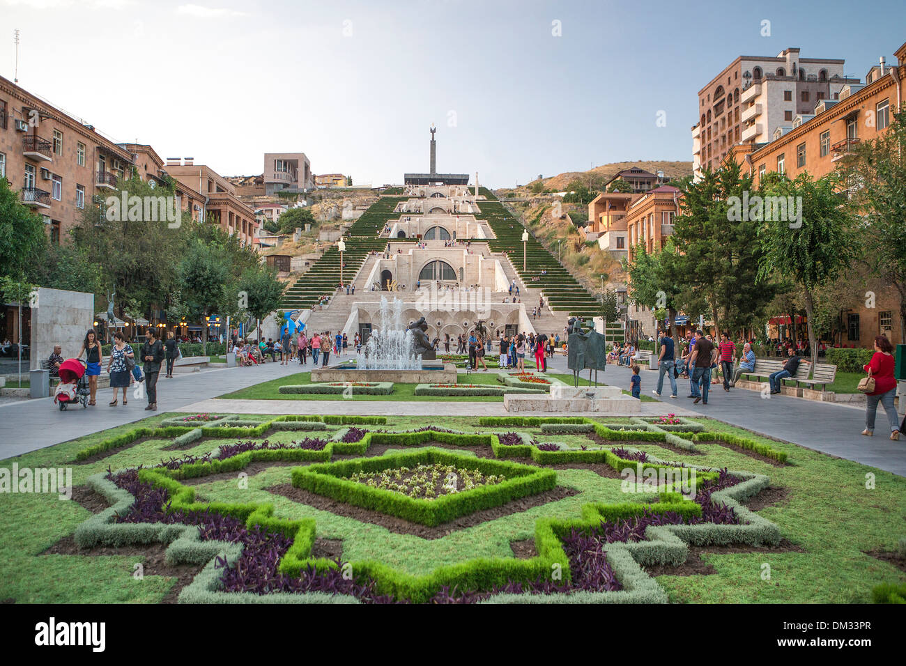 Armenia, South Caucasus, Caucasus, Eurasia, Cascade, Complex, Yerevan, avenue, downtown, fountain, garden, new, people, landmark Stock Photo