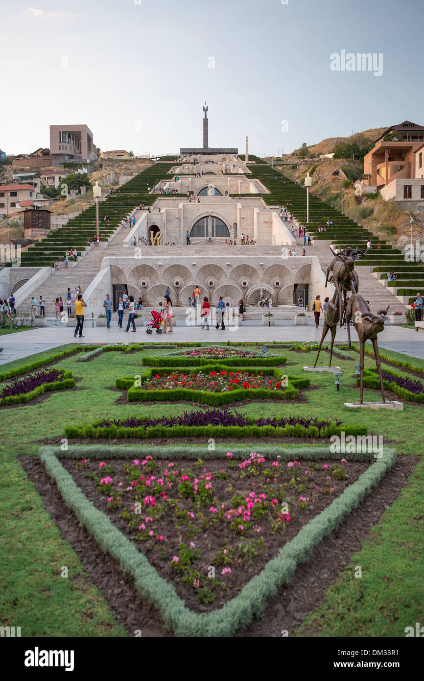 Armenia, South Caucasus, Caucasus, Eurasia, Cascade, Complex, Yerevan, avenue, downtown, garden, new, people, landmark, terrace Stock Photo