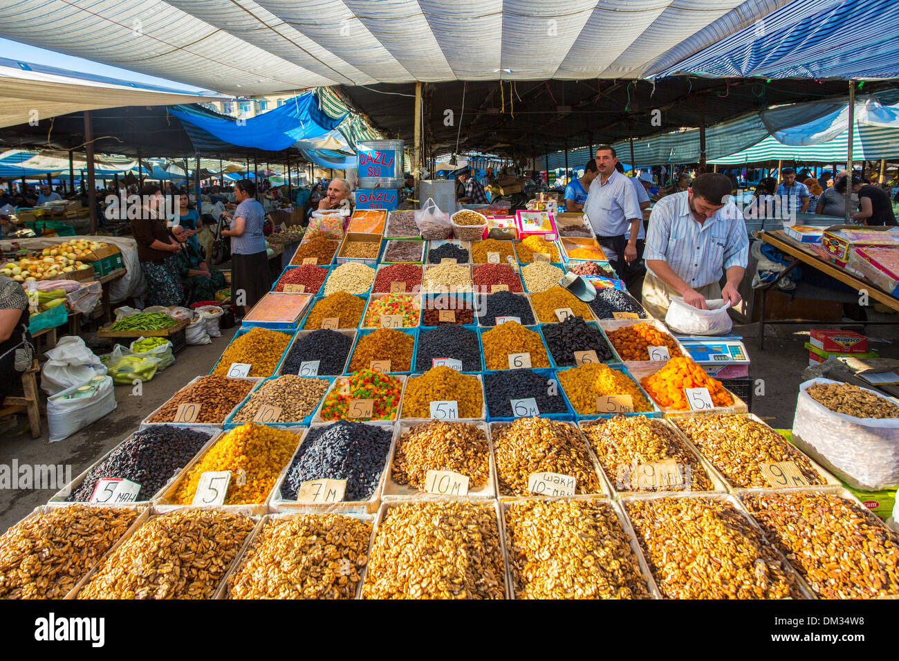Azerbaijan, Caucasus, Eurasia, Qakh, city, local, market, shop Stock ...