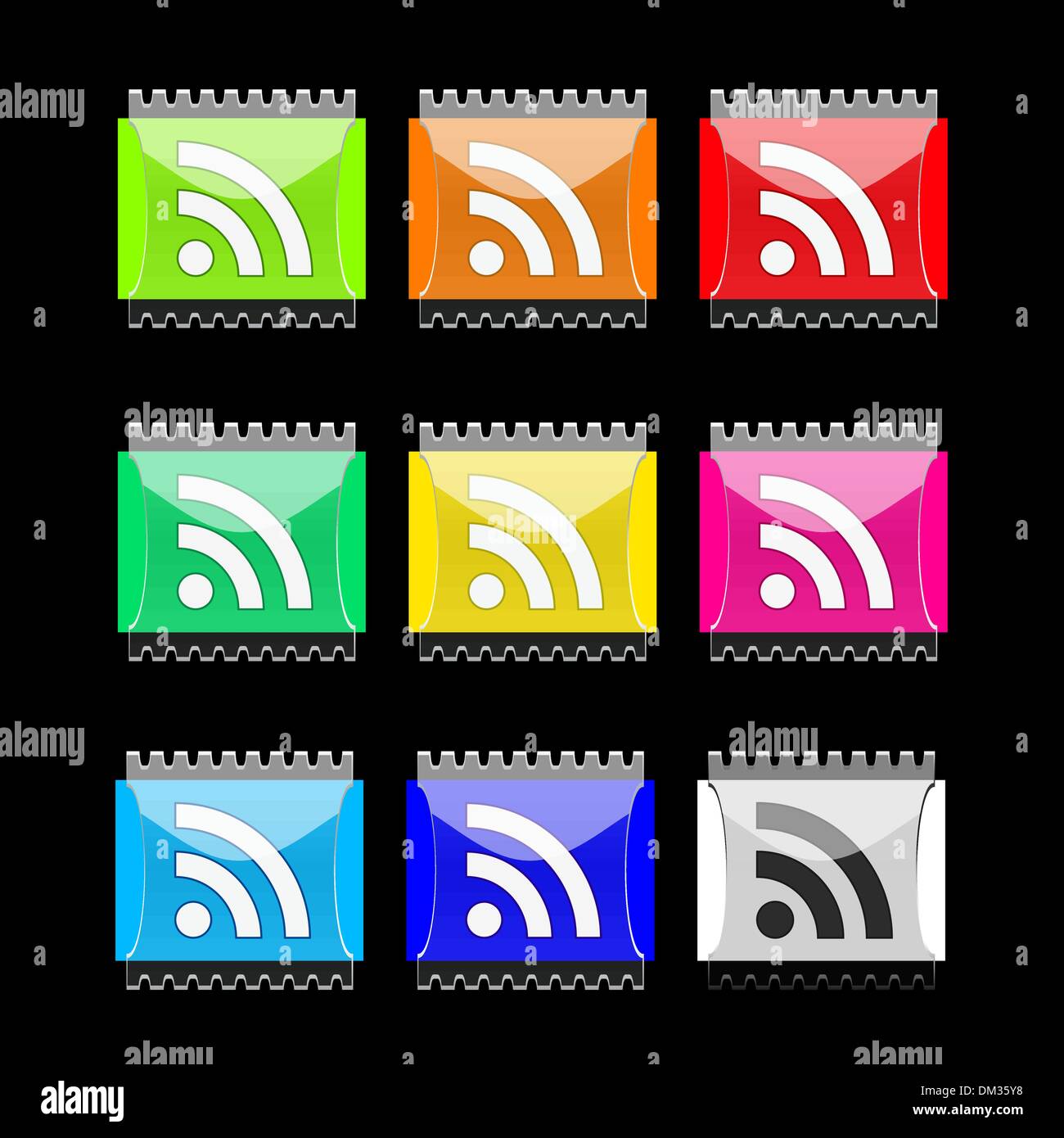 RSS rectangular vector buttons Stock Vector