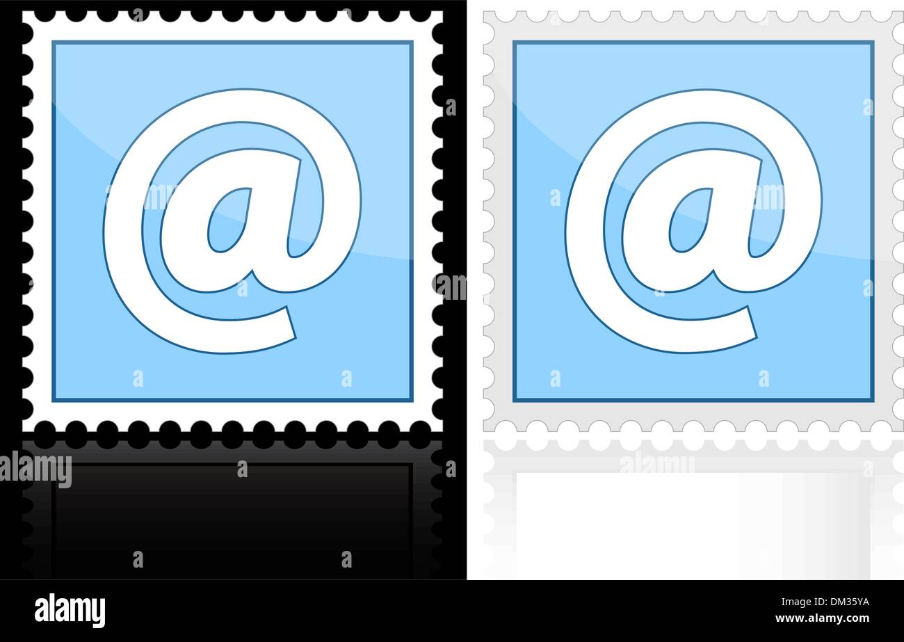Icon e-mail blue on a white background, vector illustration Stock Vector