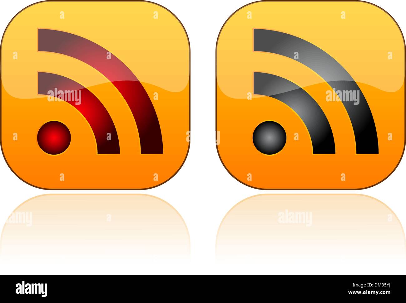 Glossy RSS vector button Stock Vector
