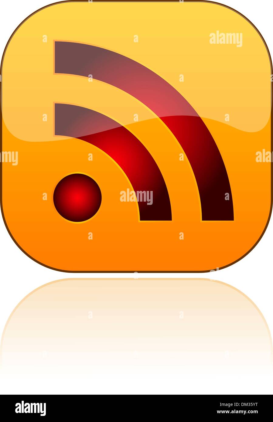 Glossy RSS vector button Stock Vector