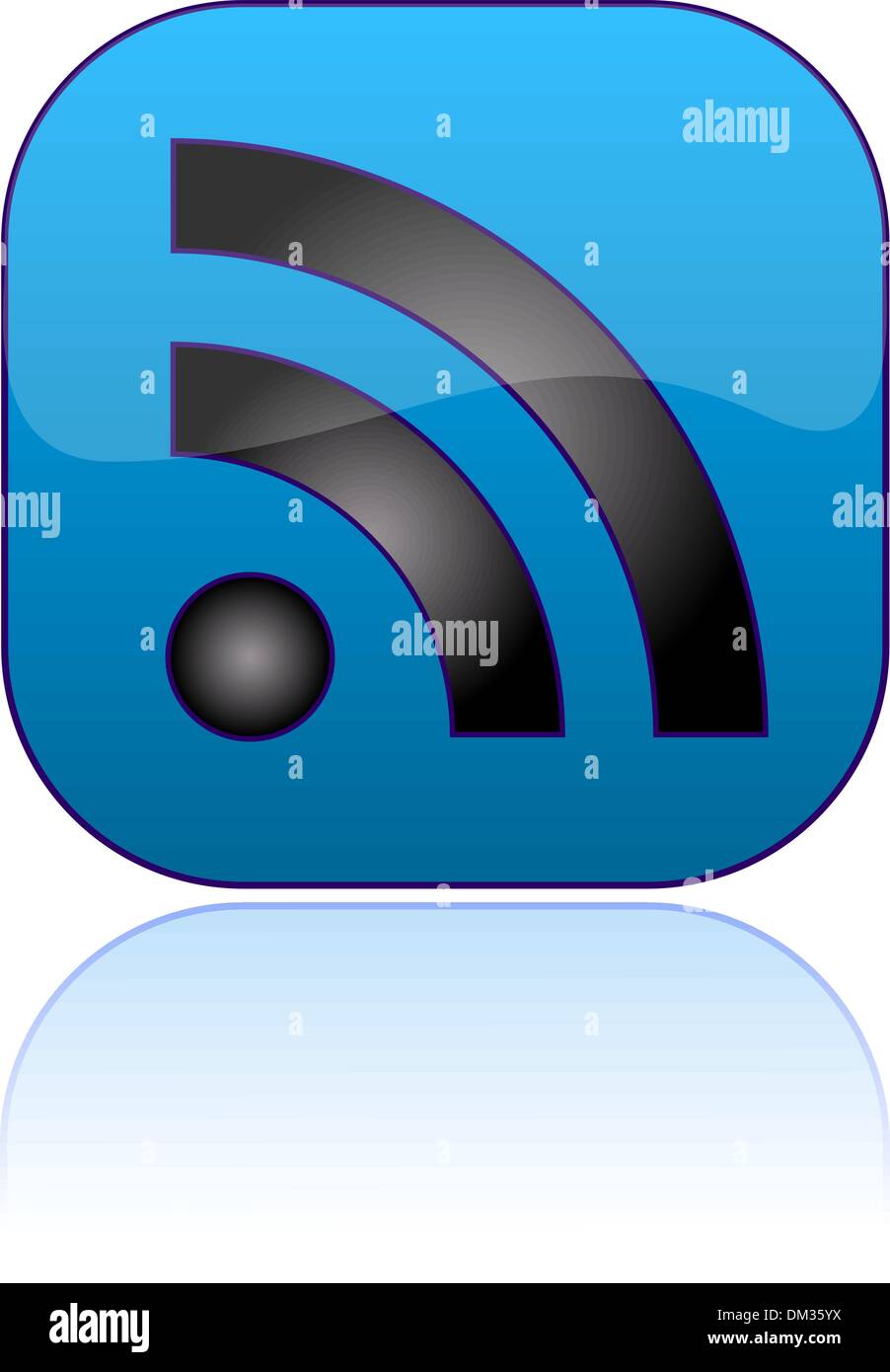Glossy RSS vector button Stock Vector