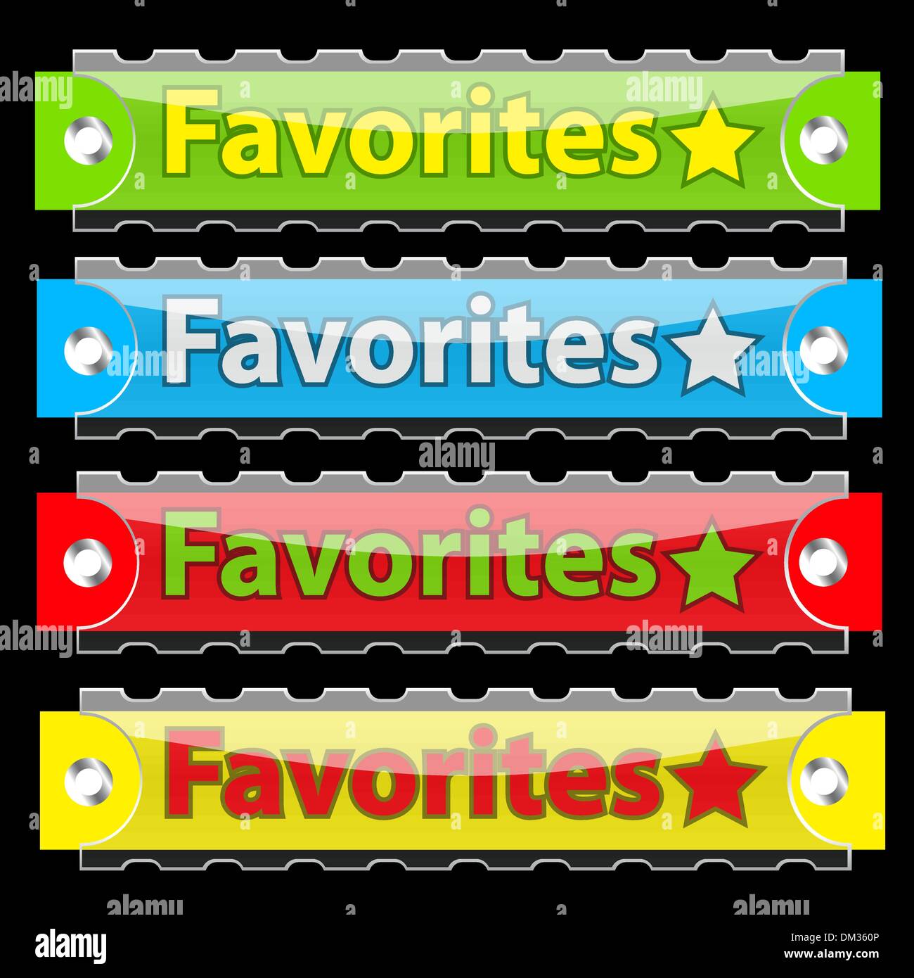 Vector Glossy Favorites Tag Buttons Stock Vector Image And Art Alamy