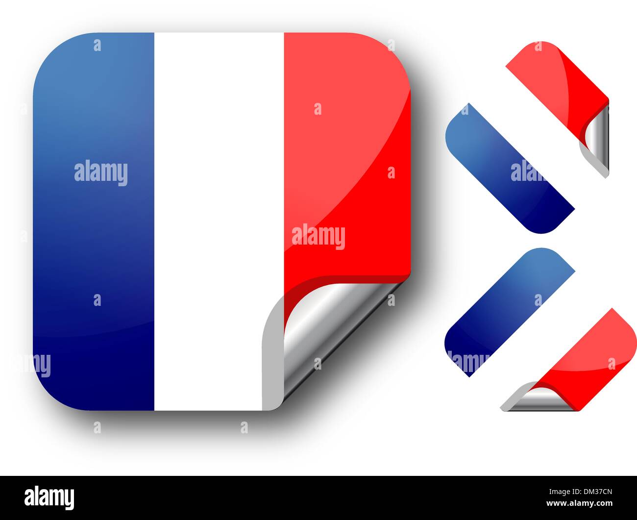 Sticker with France flag Stock Vector
