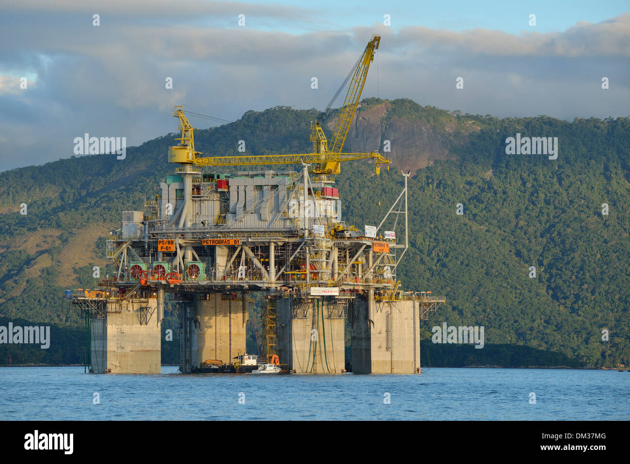 South America, Brazil, oil, petrobras, platform, environment, drill, drilling, industry, sea Stock Photo