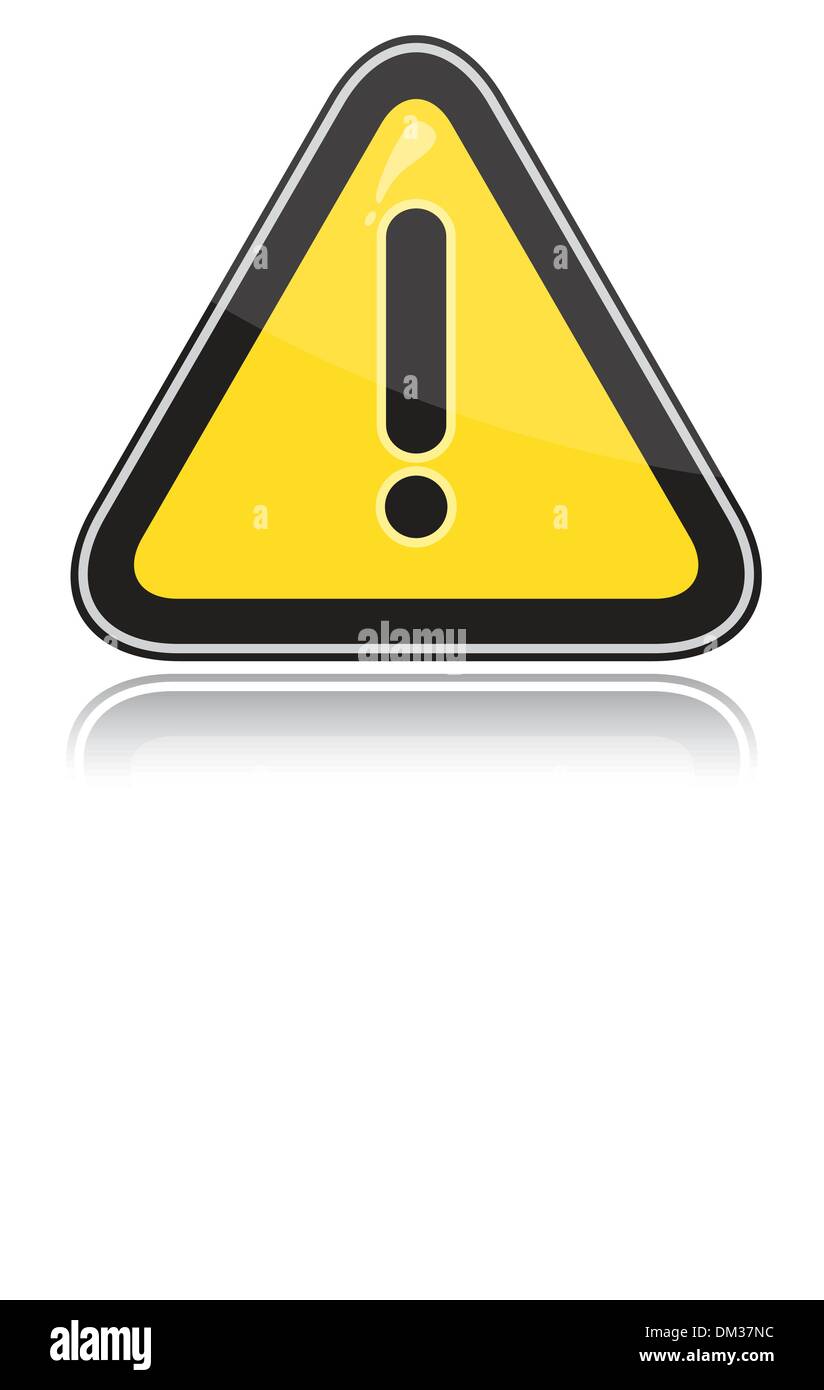 Yellow triangular other dangers warning sign Stock Vector