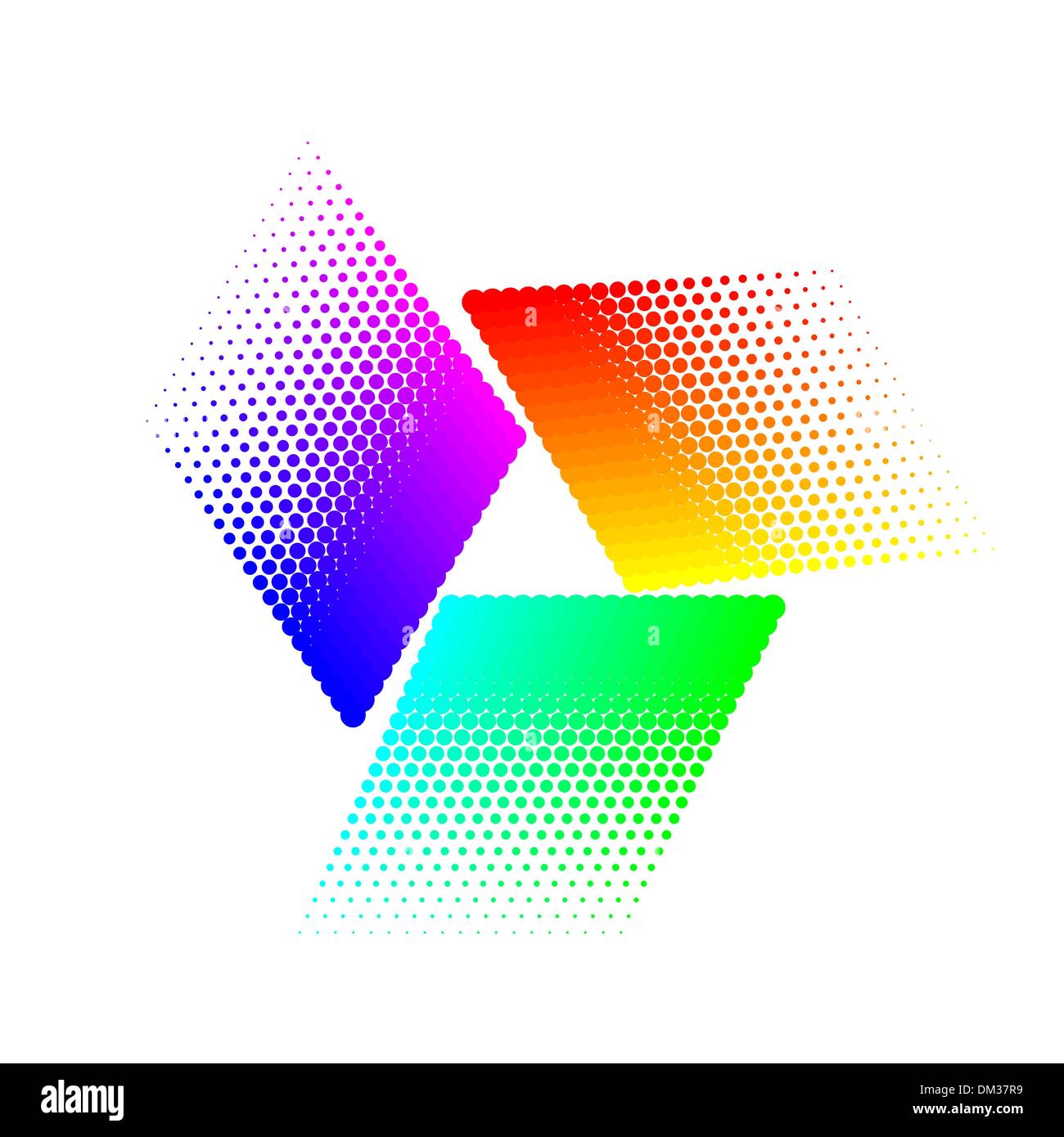 Halftone rainbow triangular Stock Vector