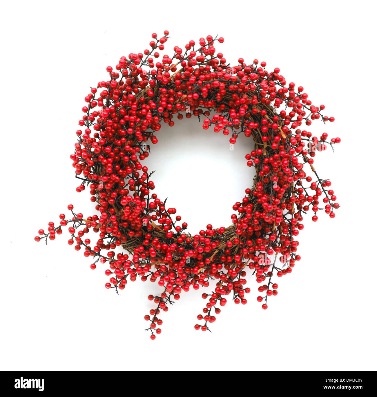 Berry wreath, cut out on a white background Stock Photo