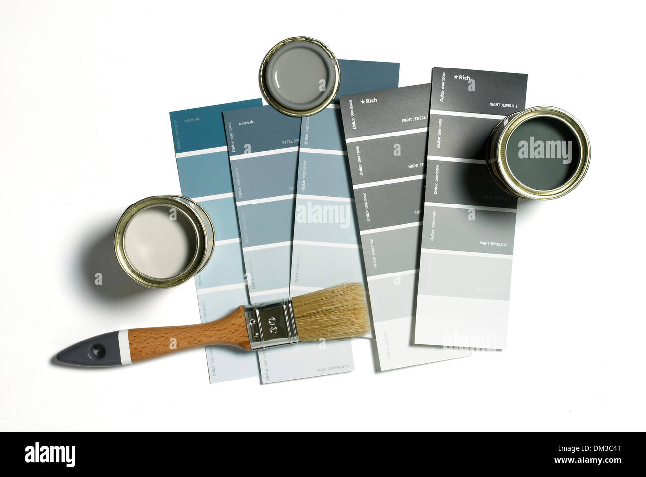 paint chart samples cut out on white background Stock Photo