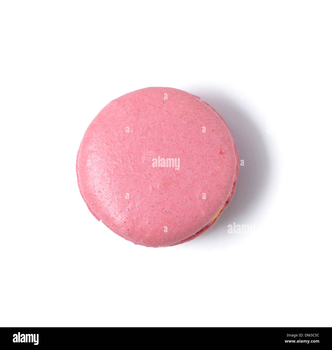 Pink macaroon cut out on white background Stock Photo