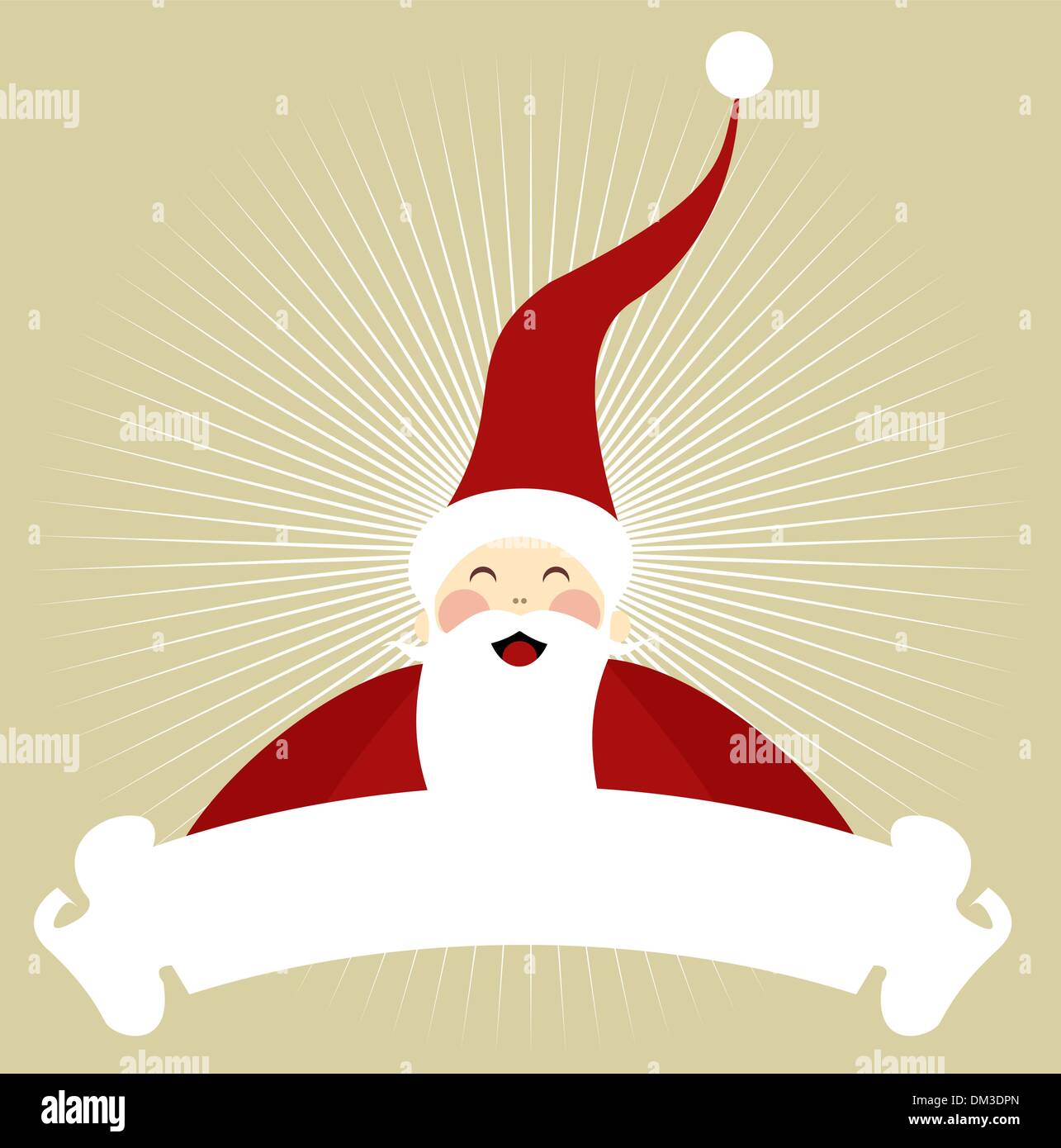Christmas series: Happy Santa Claus with red ribbon Stock Vector Image ...