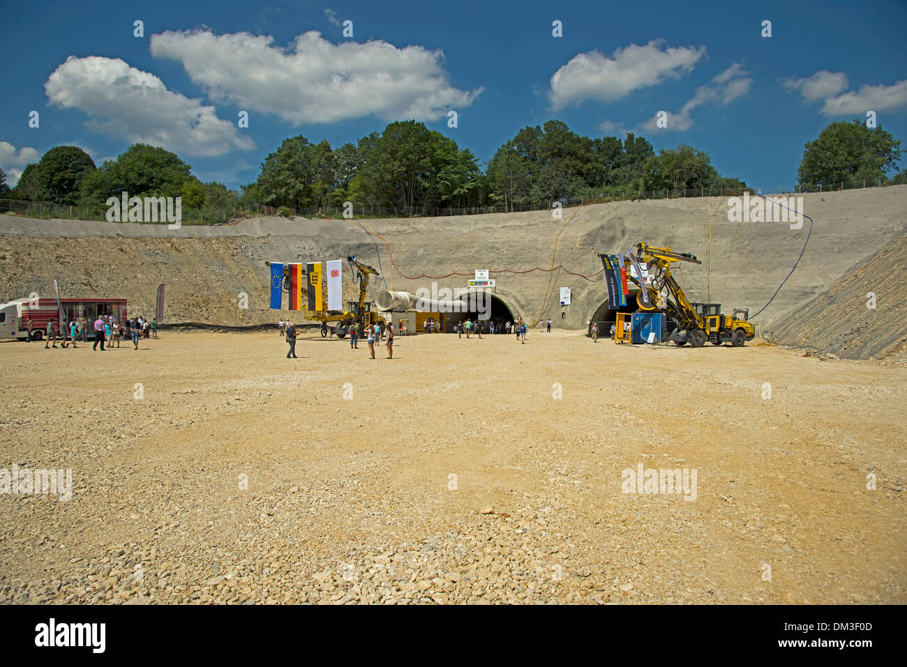 Segment Albaufstieg view Baden-Wurttemberg road project construction work construction building sector building site civil Stock Photo