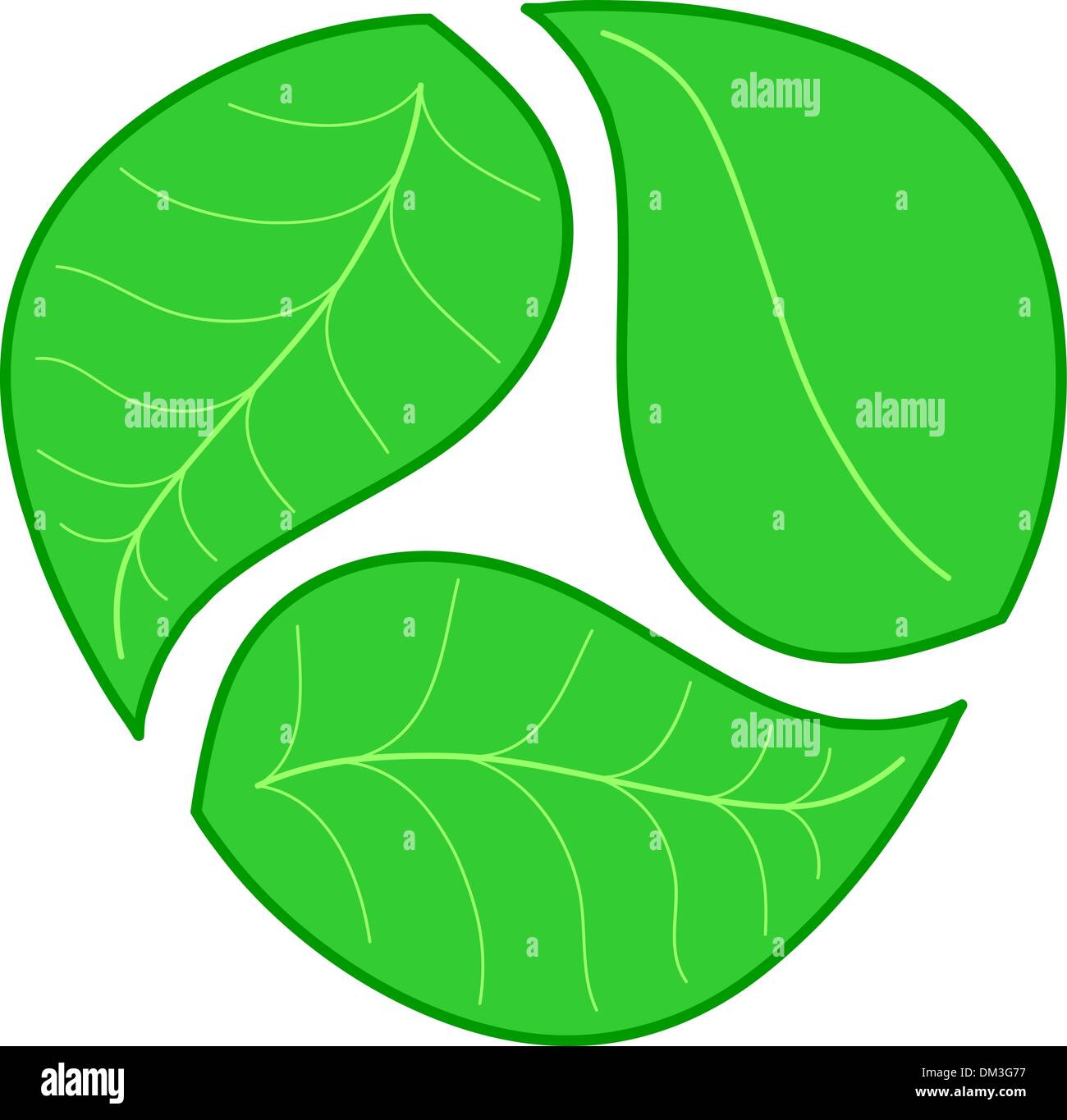 three green leaves Stock Vector Image & Art - Alamy