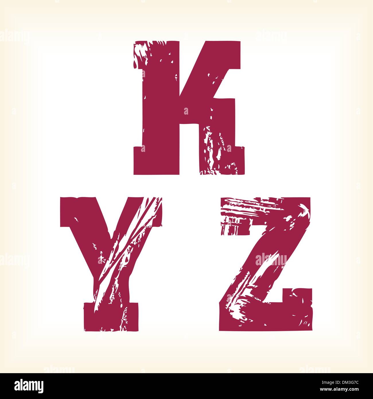 Grunge Vector K Y And Z Letters Vector Type Alphabet Slab Serif Font Stock Vector Image And Art