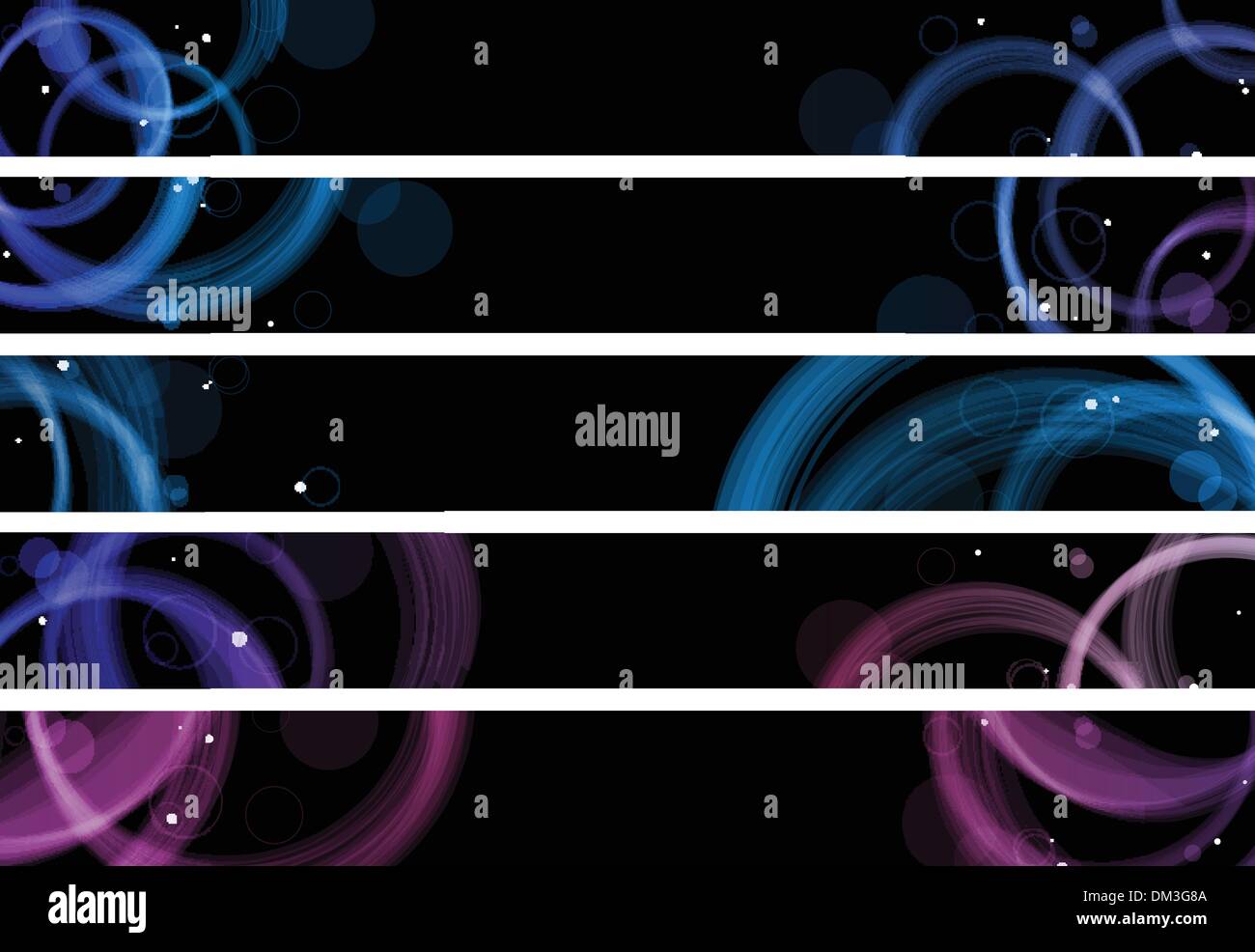 Abstract Colorful Circles Web Banners Size 728x90 Px Stock Vector