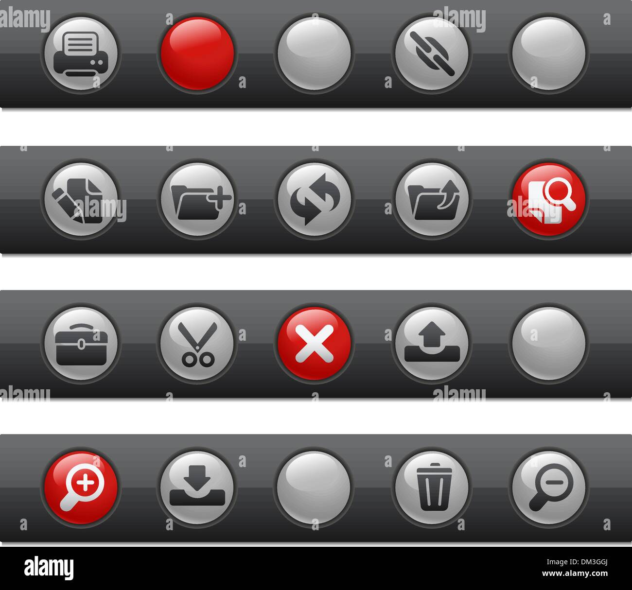 Web Site Interface Icons // Button Bar Series Stock Vector