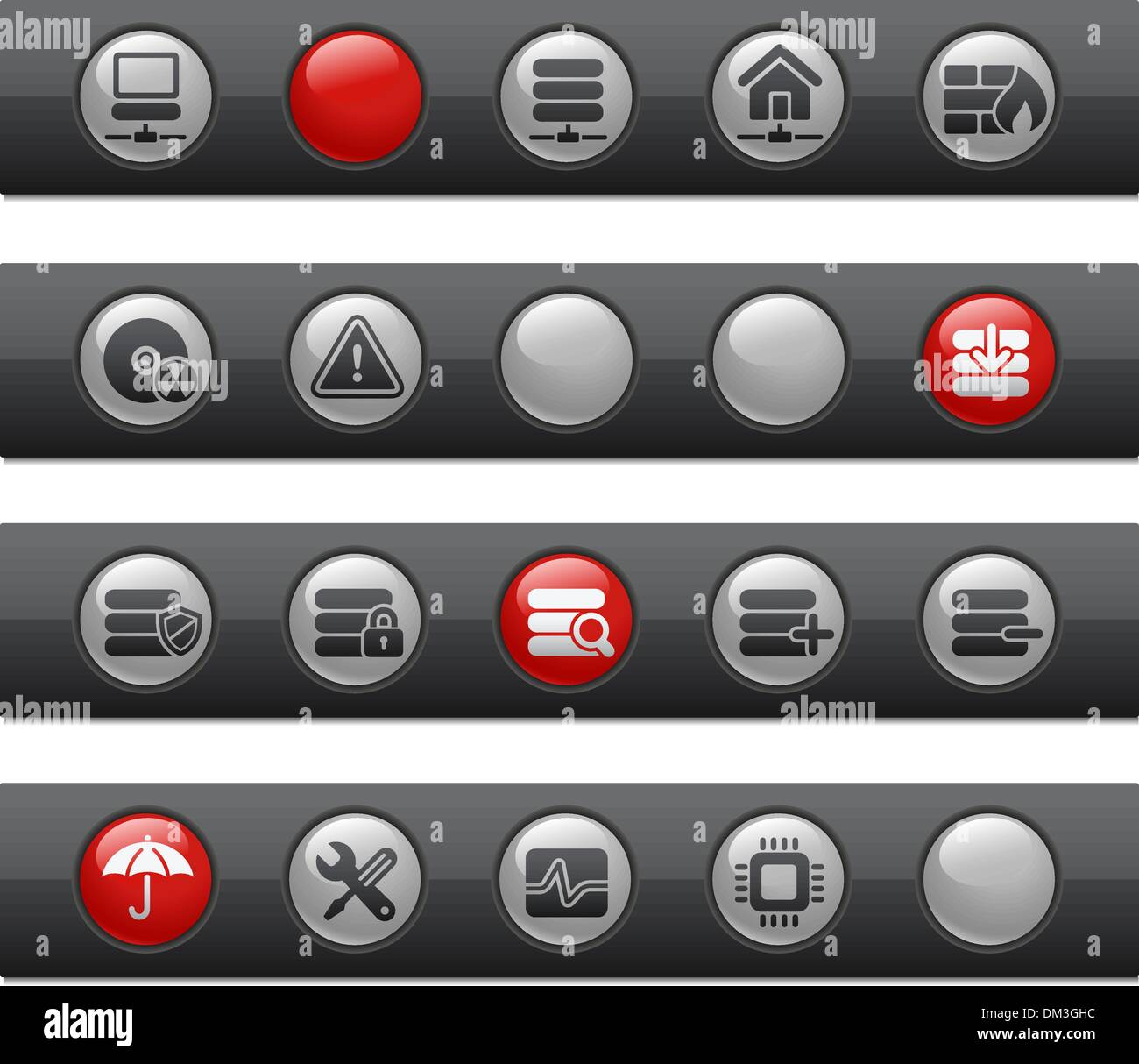 Network & Server Web Icons // Button Bar Series Stock Vector Image ...