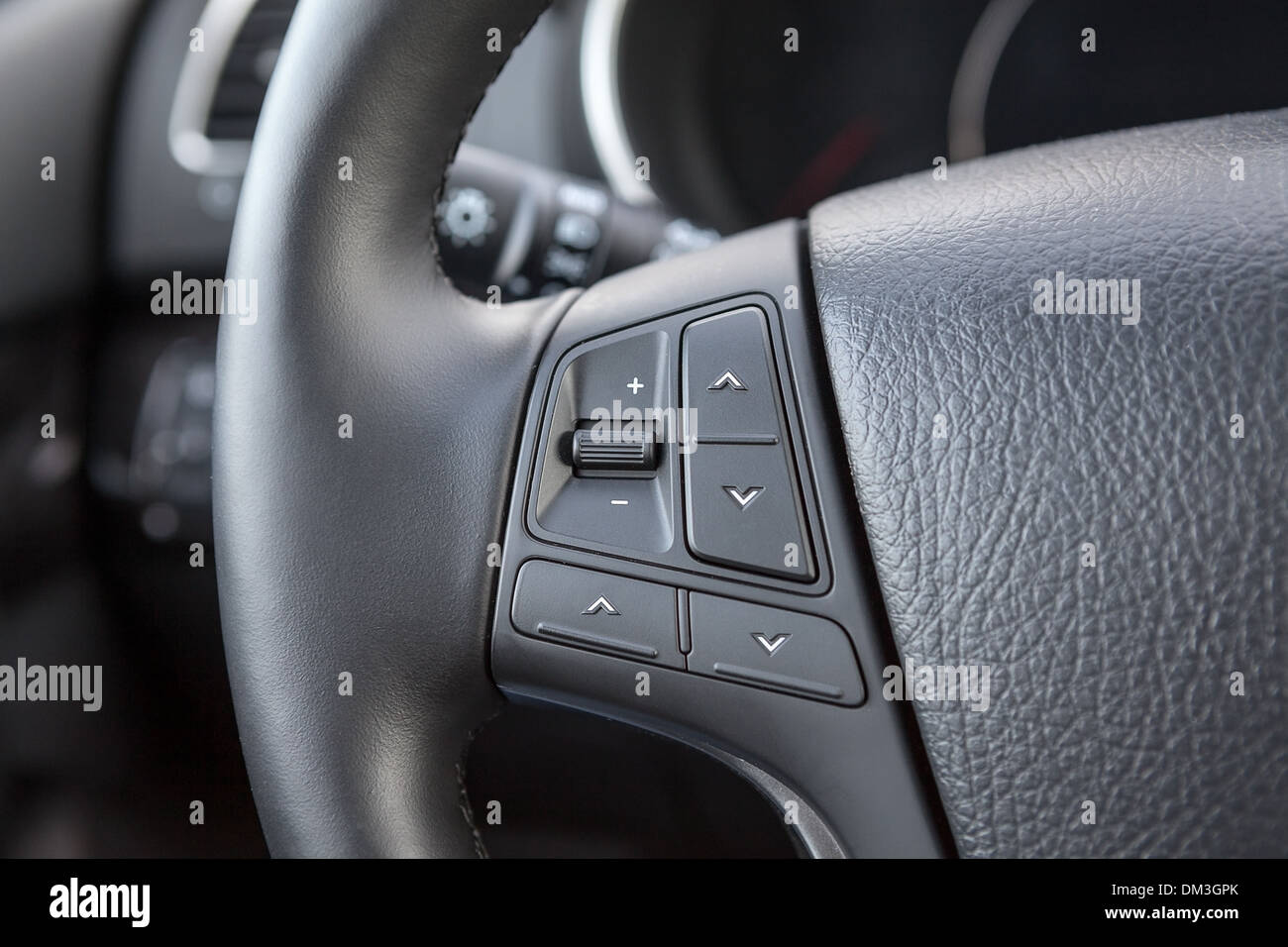 Control buttons on the steering wheel of a car Stock Photo - Alamy