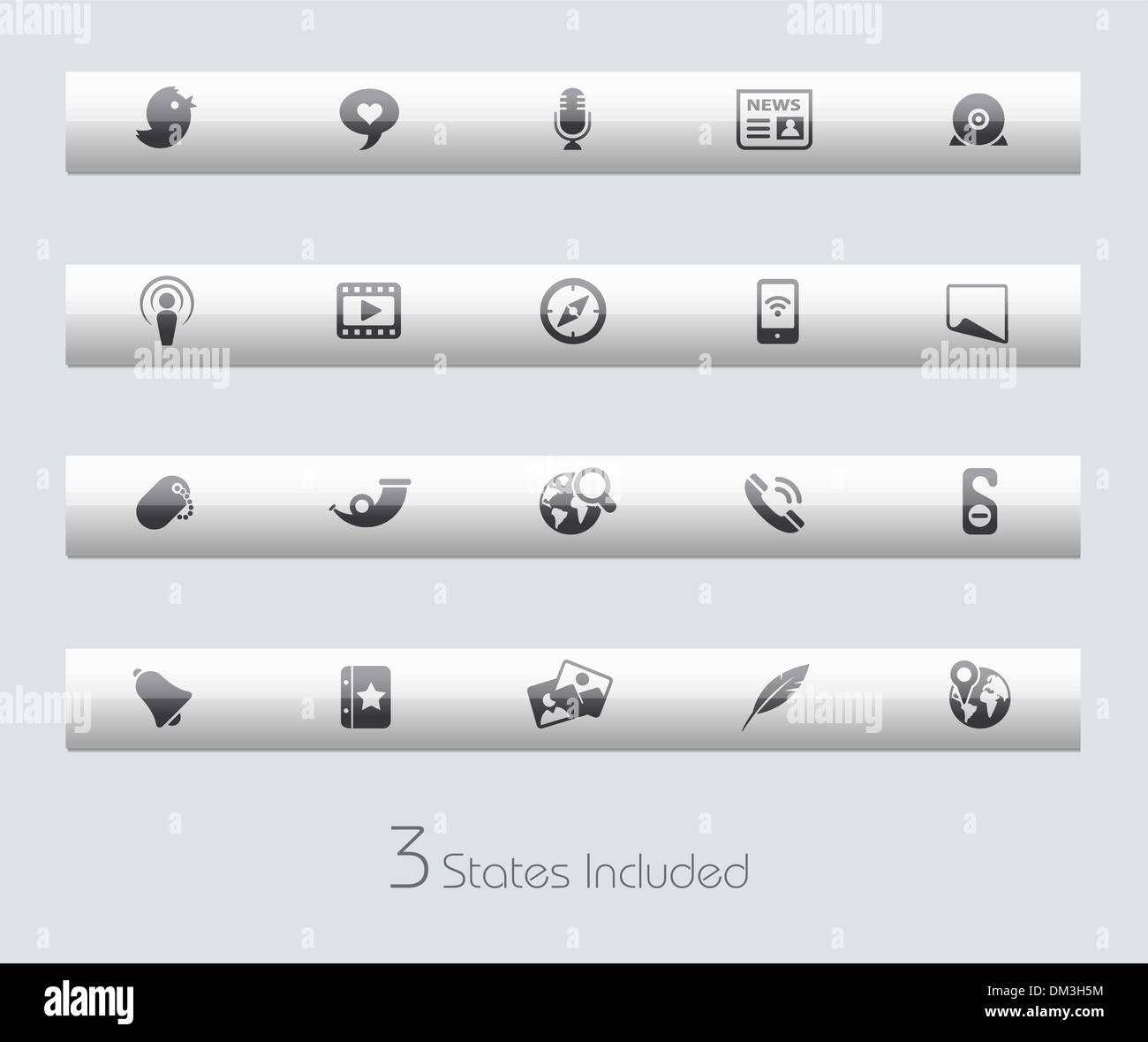 Social Media Web Icons // Classic Bar Series Stock Vector Image & Art ...