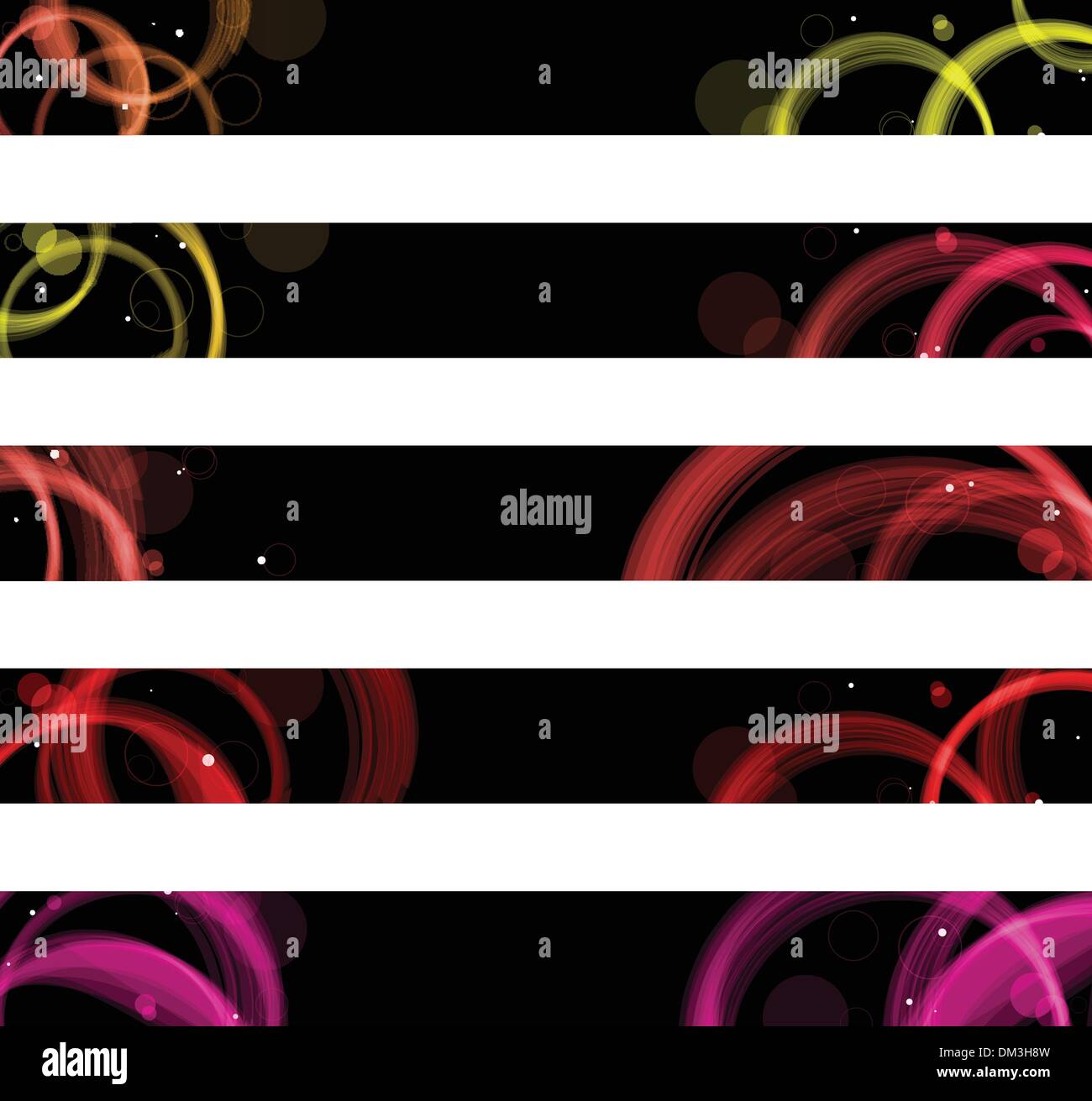 Abstract Colorful Circles Web Banners Size 728x90 Px Stock Vector