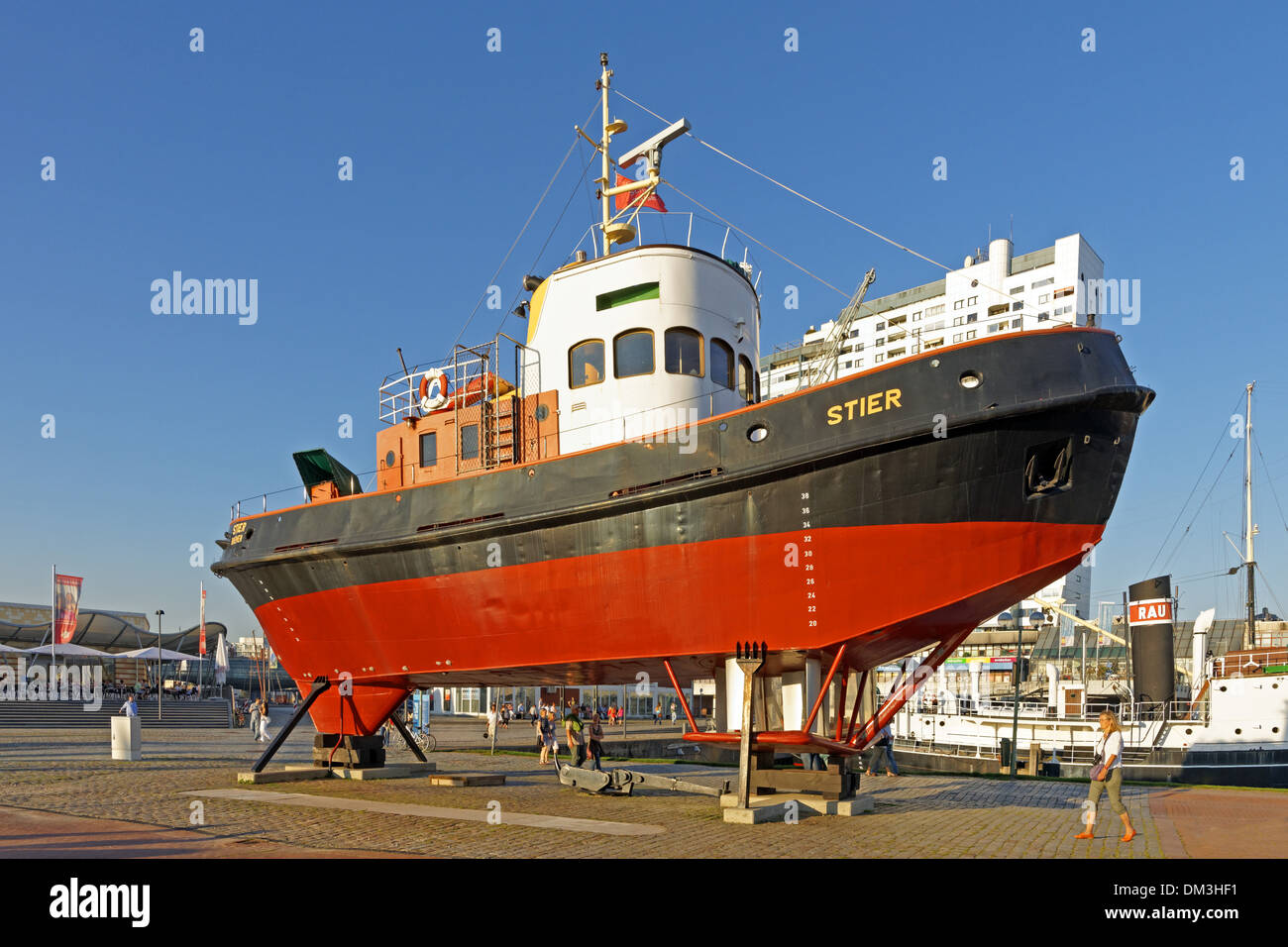 Europe Germany Bremen Bremerhaven am Strom old harbour port German ship  journey museum harbour tractor Stier building Stock Photo - Alamy