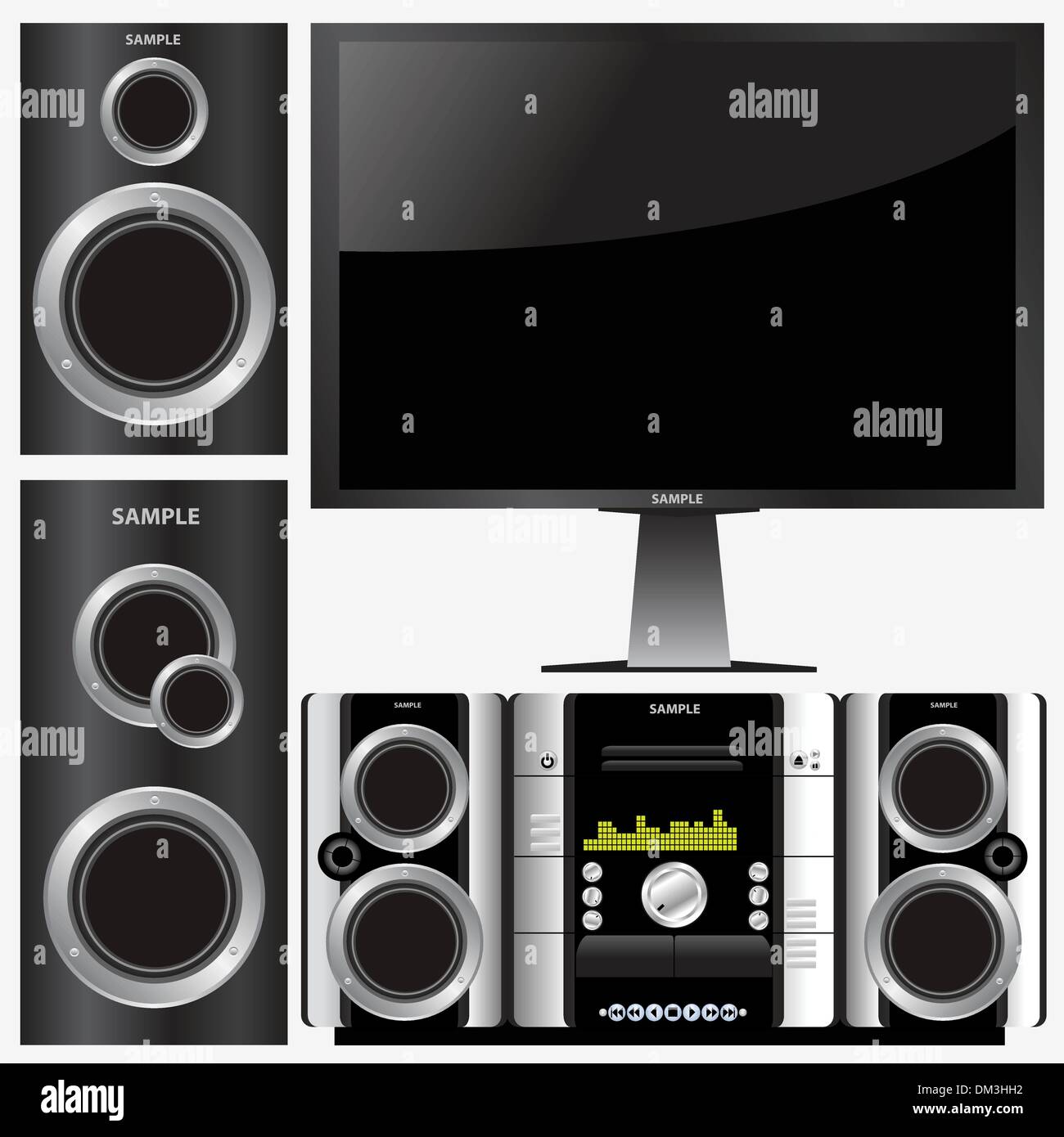 surround stereo system Stock Vector