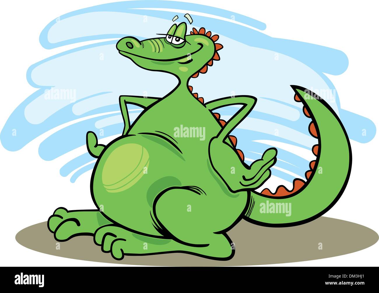 Cartoon illustration dragon smiling Stock Vector Images - Alamy