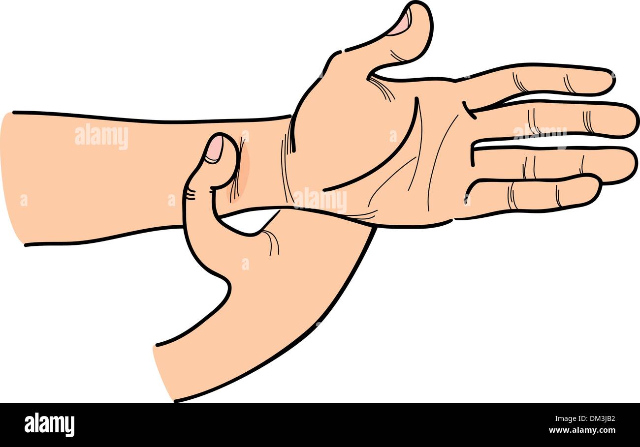 special acupressure point on hand Stock Vector