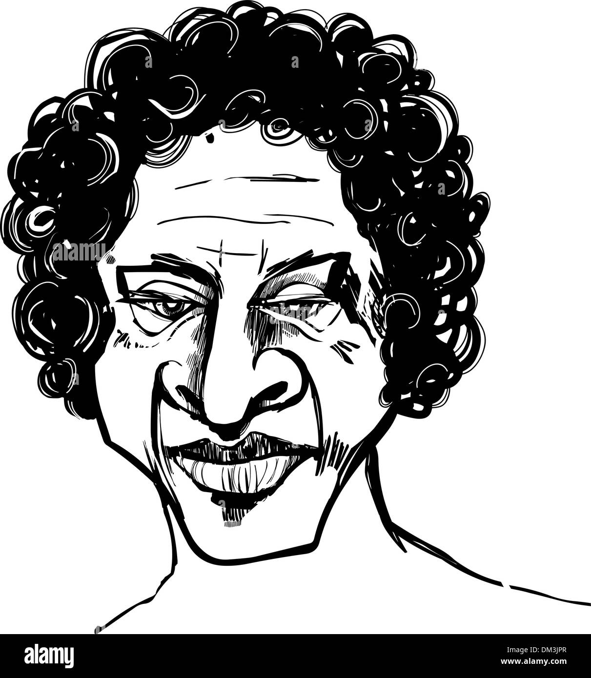 Cartoon afro Black and White Stock Photos & Images - Alamy