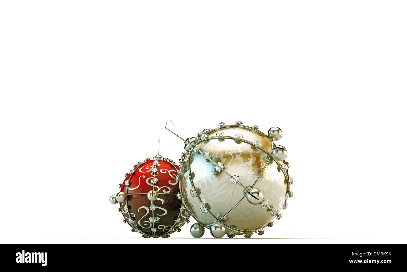 Christmas balls isolated on white background Stock Photo - Alamy
